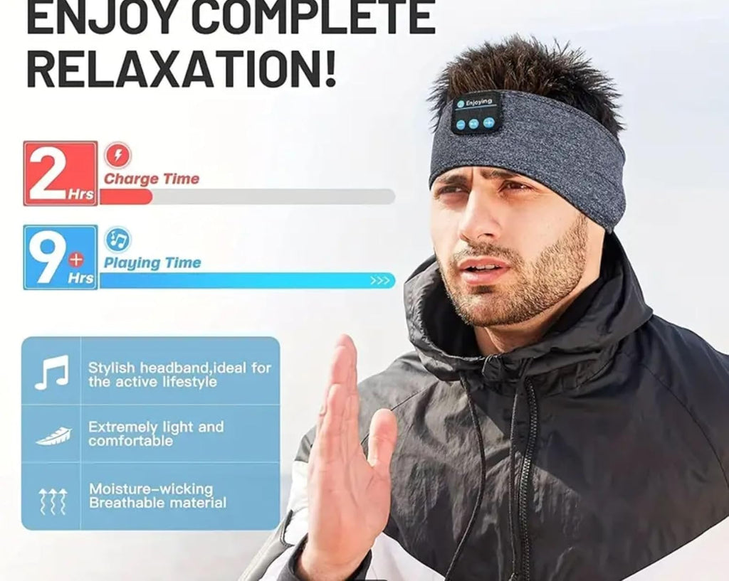 Bluetooth Sleep Headphones & Sports Headband – Wireless Music Comfort